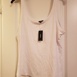 Express Women's White Tank Top XL